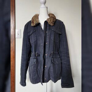 Levi's Detachable Fur Collar Navy Jacket M
